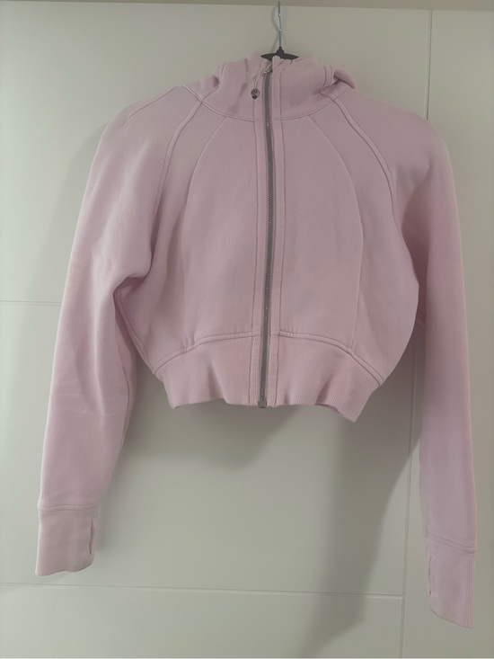 lululemon athletica Sweaters - lululemon athletica Cropped Hooded Zip Jacket in Pale Pink